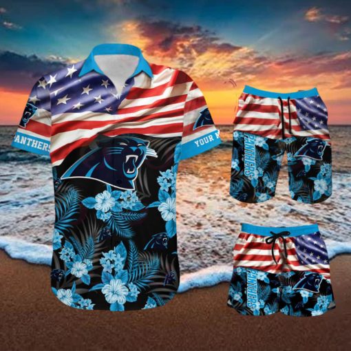 Carolina Panthers Personalized NFL Hawaiian Shirt & Shorts For Fans Gift Men And Women Holiday Summer