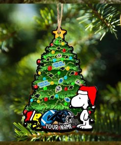 Carolina Panthers Personalized Your Name Snoopy And Peanut Ornament Christmas Gifts For NFL Fans SP161023133ID03