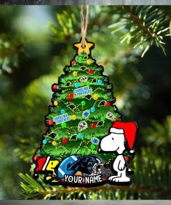 Carolina Panthers Personalized Your Name Snoopy And Peanut Ornament Christmas Gifts For NFL Fans SP161023133ID03