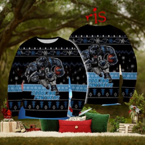 Carolina Panthers Player Rushing Ugly Christmas Sweater Style Gift For Men And Women