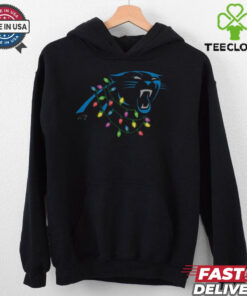 Carolina Panthers Primary Logo Holiday Lights T Shirt 2 Carolina Panthers Primary Logo Holiday Lights T Shirt
