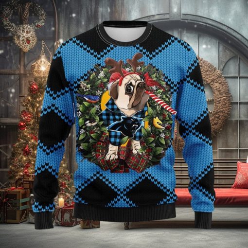 Carolina Panthers Pub Dog Christmas Ugly Sweater 3D Christmas Xmas Sweater