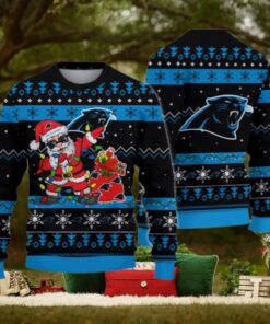 Carolina Panthers Santa Claus Ugly Christmas Sweater