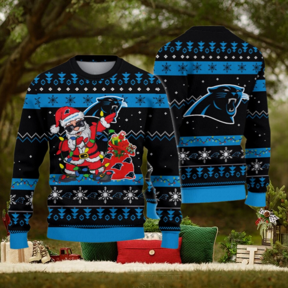 Carolina Panthers Santa Claus Ugly Christmas Sweater Carolina Panthers Santa Claus Ugly Christmas Sweater
