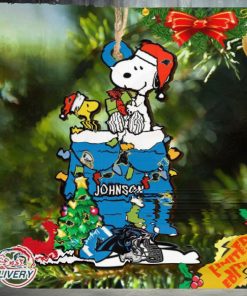 Carolina Panthers Snoopy NFL Christmas Ornament Personalized Your Name