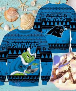 Carolina Panthers Ugly Grinch Christmas Sweater For Fans Funny Christmas Gift