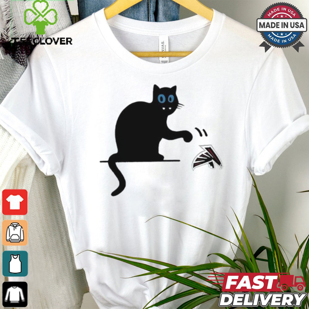 Carolina Panthers black cat push Atlanta Falcons logo shirt Carolina Panthers black cat push Atlanta Falcons logo shirt