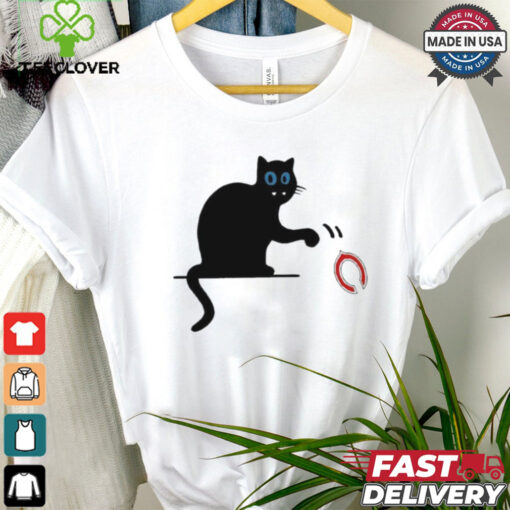 Carolina Panthers black cat push Chicago Bears logo shirt