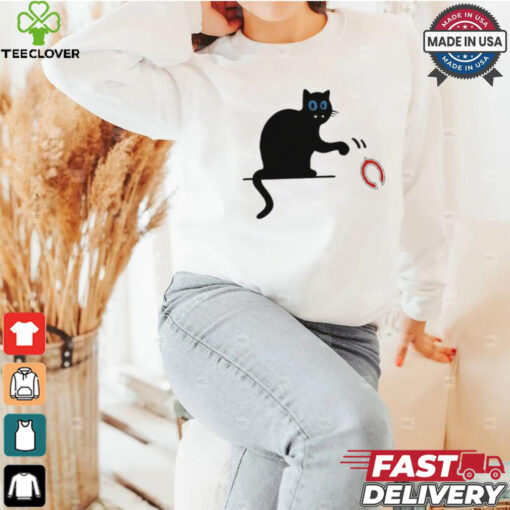Carolina Panthers black cat push Chicago Bears logo shirt