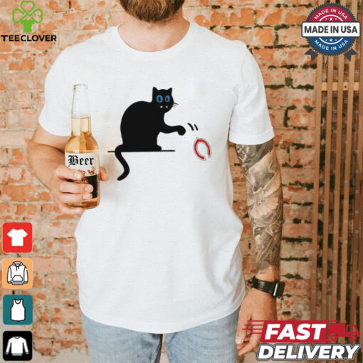 Carolina Panthers black cat push Chicago Bears logo shirt