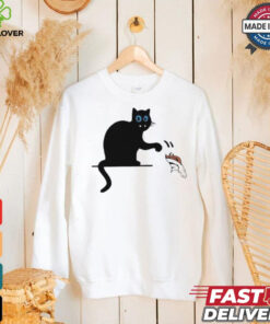 Carolina Panthers black cat push Denver Broncos logo shirt