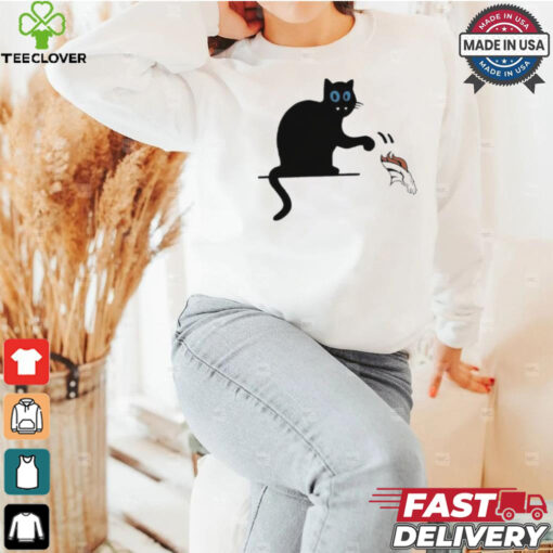 Carolina Panthers black cat push Denver Broncos logo shirt