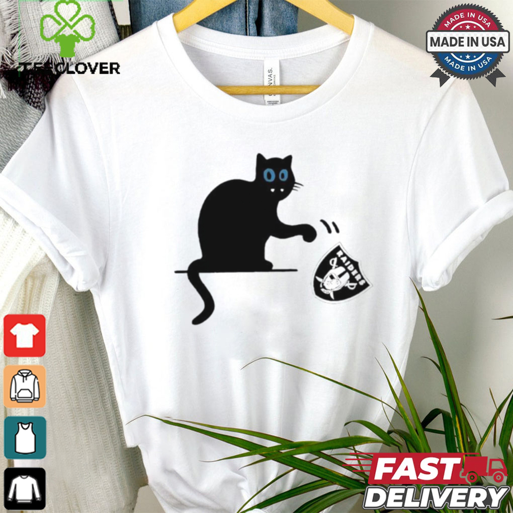 Carolina Panthers black cat push Las Vegas Raiders logo shirt Carolina Panthers black cat push Las Vegas Raiders logo shirt