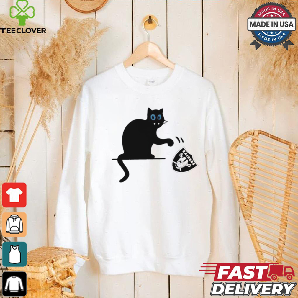 Carolina Panthers black cat push Las Vegas Raiders logo shirt Carolina Panthers black cat push Las Vegas Raiders logo shirt