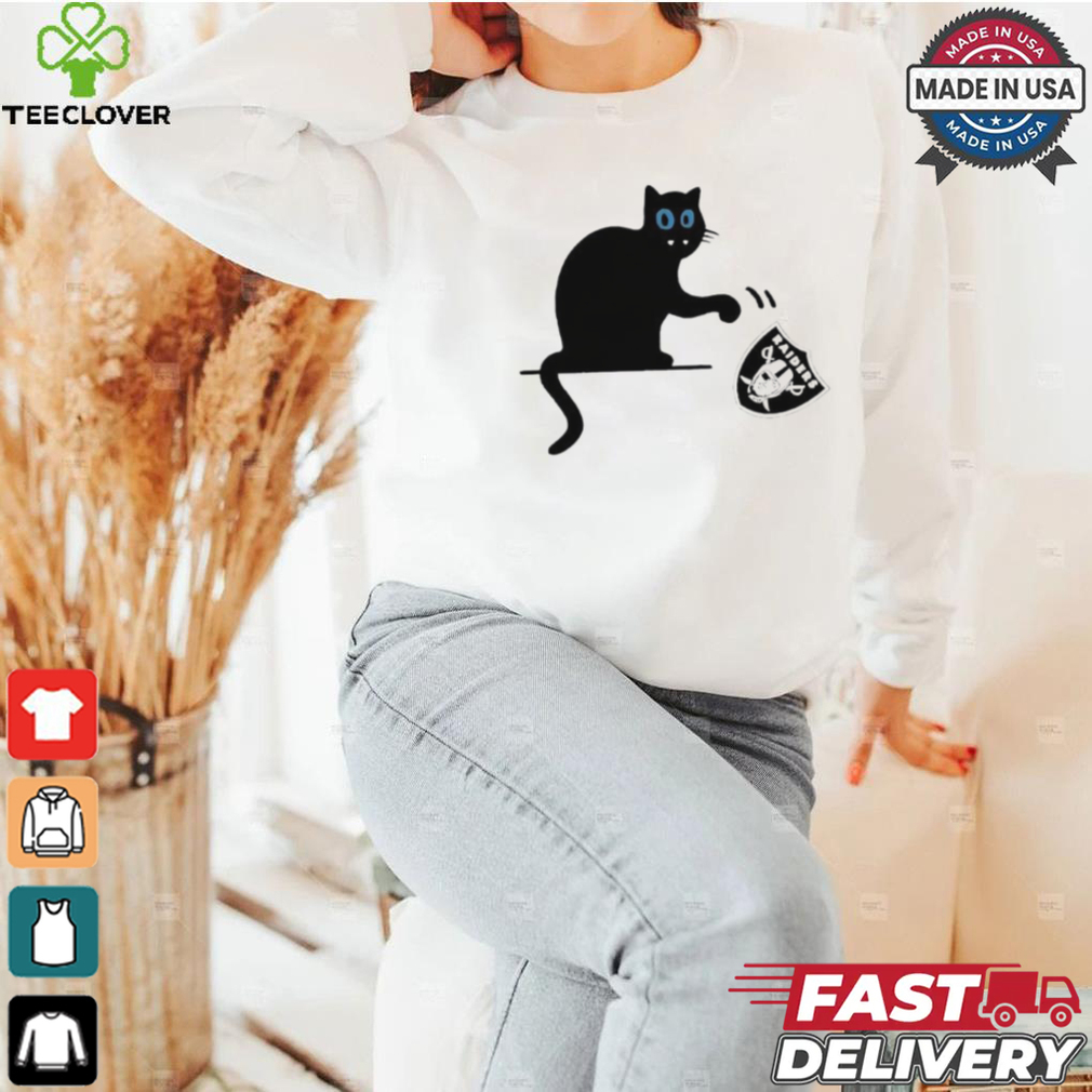 Carolina Panthers black cat push Las Vegas Raiders logo shirt Carolina Panthers black cat push Las Vegas Raiders logo shirt