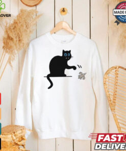 Carolina Panthers black cat push New Orleans Saints logo shirt