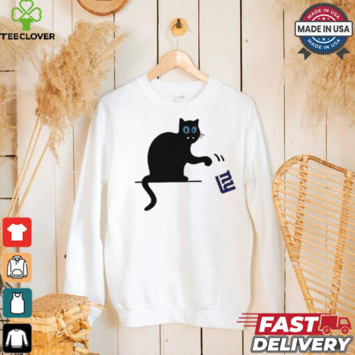 Carolina Panthers black cat push New York Giants logo shirt