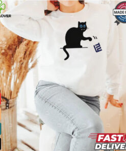 Carolina Panthers black cat push New York Giants logo shirt