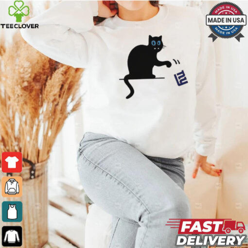 Carolina Panthers black cat push New York Giants logo shirt