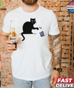 Carolina Panthers black cat push New York Giants logo shirt