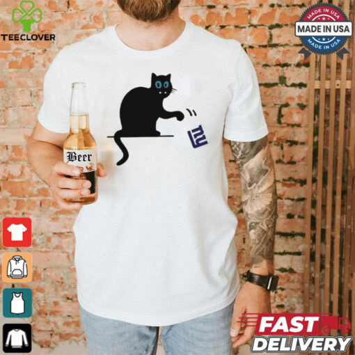 Carolina Panthers black cat push New York Giants logo shirt