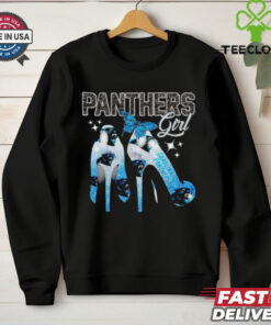 Carolina Panthers girl diamond shoe heel shirt