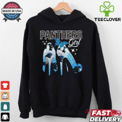 Carolina Panthers girl diamond shoe heel hoodie, sweater, longsleeve, shirt v-neck, t-shirt