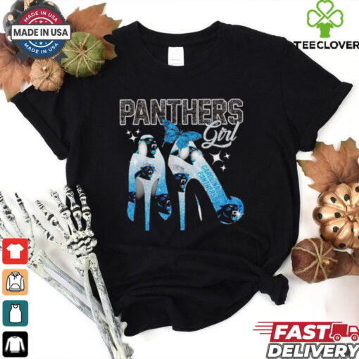 Carolina Panthers girl diamond shoe heel hoodie, sweater, longsleeve, shirt v-neck, t-shirt