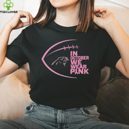 Carolina Panther Mascot We Wear Pink Cancer T shirt - Limotees