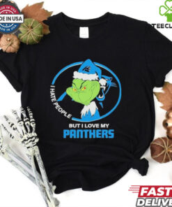 Carolina panthers Christmas grinch I hate people but I love my panthers 2024 hoodie, sweater, longsleeve, shirt v-neck, t-shirt