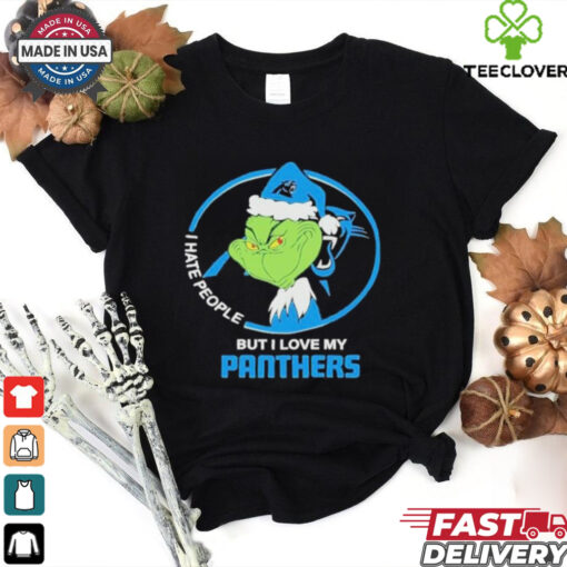 Carolina panthers Christmas grinch I hate people but I love my panthers 2024 hoodie, sweater, longsleeve, shirt v-neck, t-shirt