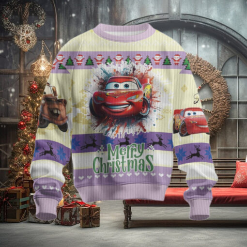 Cars Colorful Speed Mcqueen Lightning Fast Mater Strong Ugly Christmas Sweater