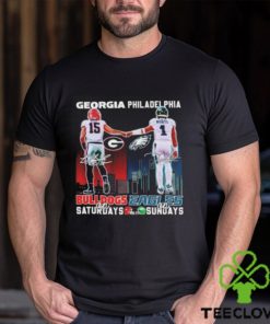 Carson Beck Georgia Bulldogs On Saturdays Jalen Hurts Philadelphia Eagles On Sundays T Shirt 1 Carson Beck Georgia Bulldogs On Saturdays Jalen Hurts Philadelphia Eagles On Sundays T Shirt