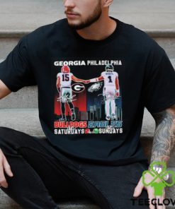 Carson Beck Georgia Bulldogs On Saturdays Jalen Hurts Philadelphia Eagles On Sundays T Shirt 2 Carson Beck Georgia Bulldogs On Saturdays Jalen Hurts Philadelphia Eagles On Sundays T Shirt