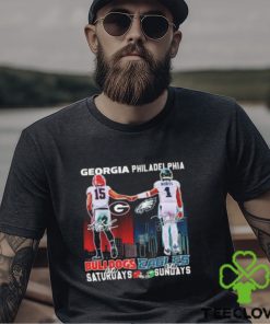 Carson Beck Georgia Bulldogs On Saturdays Jalen Hurts Philadelphia Eagles On Sundays T Shirt 3 Carson Beck Georgia Bulldogs On Saturdays Jalen Hurts Philadelphia Eagles On Sundays T Shirt