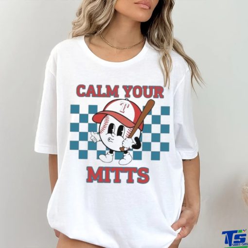 Cartoon Baseball Whistling Wear Texas Rangers Hat Holding Bat Calm Your Mitts hoodie, sweater, longsleeve, shirt v-neck, t-shirt