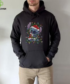 Cartoon Design Santa Hat Present Holiday Stitch Christmas shirt