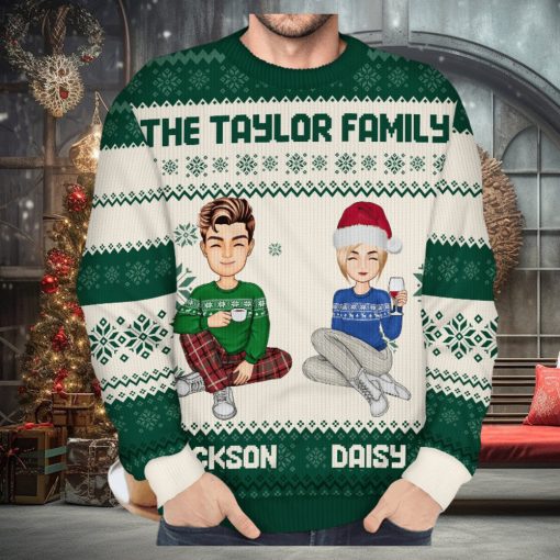 Cartoon Style   Christmas Gift For Family, Friends   Personalized Unisex Ugly Sweater