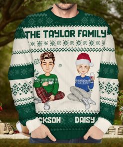 Cartoon Style   Christmas Gift For Family, Friends   Personalized Unisex Ugly Sweater