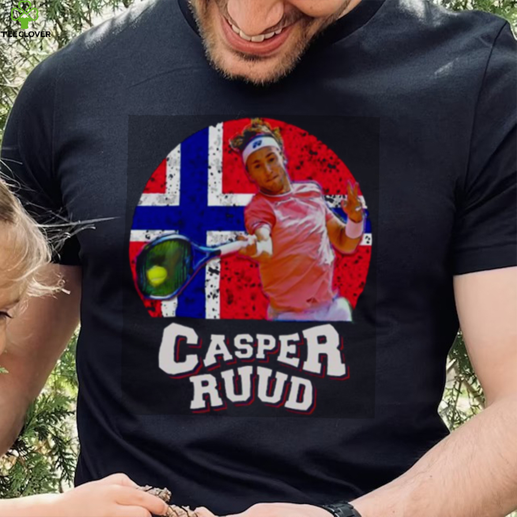 Casper Ruud Forehand Norway Tennis Neon Light Norway Flag T Shirt Casper Ruud Forehand Norway Tennis Neon Light Norway Flag T Shirt