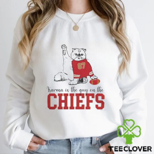 Cat 87 Karma Is The Guy On The Chiefs Funny 2023 Shirt