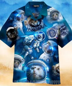 Cat Astronaut Full Printed Hawaiian Shirt