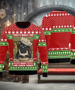 Cat Bakes Know Things Funny Ugly Christmas Sweater