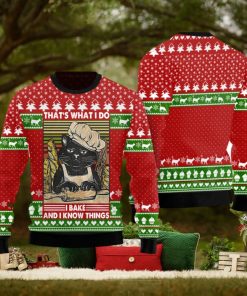 Cat Bakes Know Things Funny Ugly Christmas Sweater