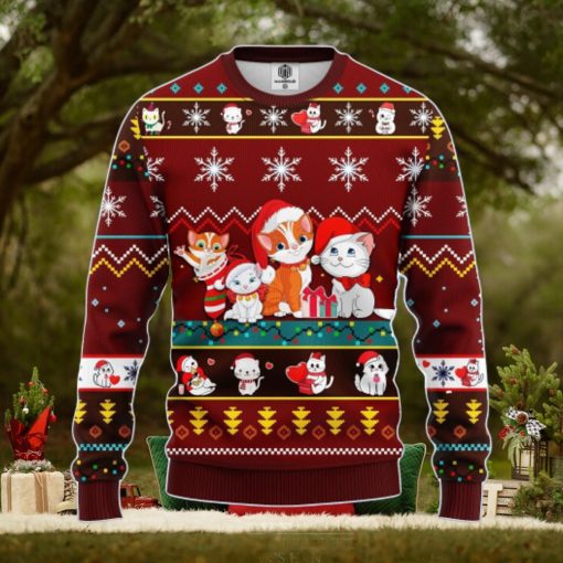 Cat Cartoon Cute Noel Mc Ugly Christmas Red Brown 1 Amazing Gift Men And Women Christmas Gift