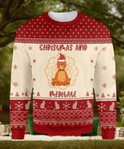 Cat Christmas And Meditate Ugly Christmas Sweater