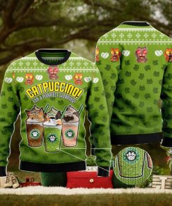 Cat Coffee Christmas Gift Ugly Christmas Sweater Xmas Holiday