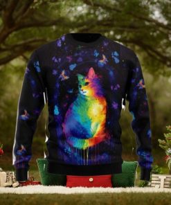 Cat Colorful Ugly Christmas Sweater 3D Gift Christmas Funny