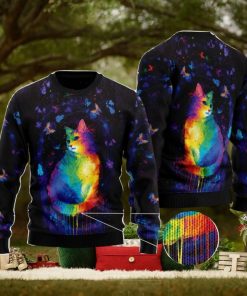 Cat Colorful Ugly Christmas Sweater AOP All Over Printed Sweater