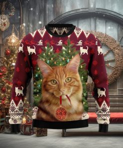 Cat Decor Pine Ugly Christmas Sweater